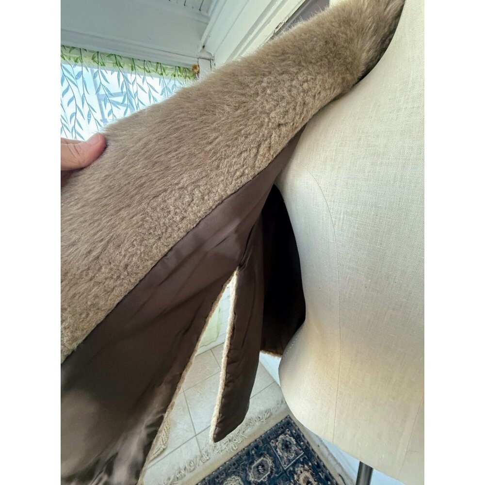 Vintage 60's Faux Fur Stole/Cape/Wrap Warm Beige - Picture 10 of 16